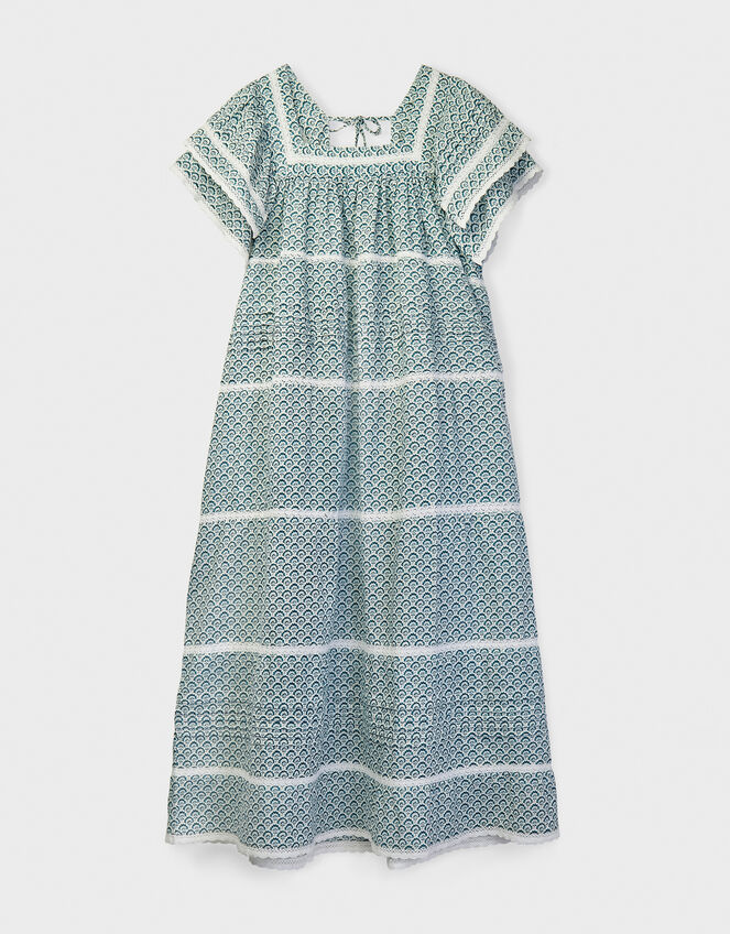 East Duva Print Tiered Smock Dress, Blue (BLUE), large