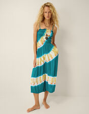 Pearl Tie-Dye Culotte Jumpsuit, Teal (TEAL), large