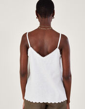 Embroidered Cami Top in Sustainable Cotton White
