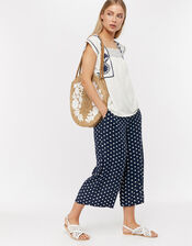 Ester Embroidered Square Neck Top, Ivory (IVORY), large