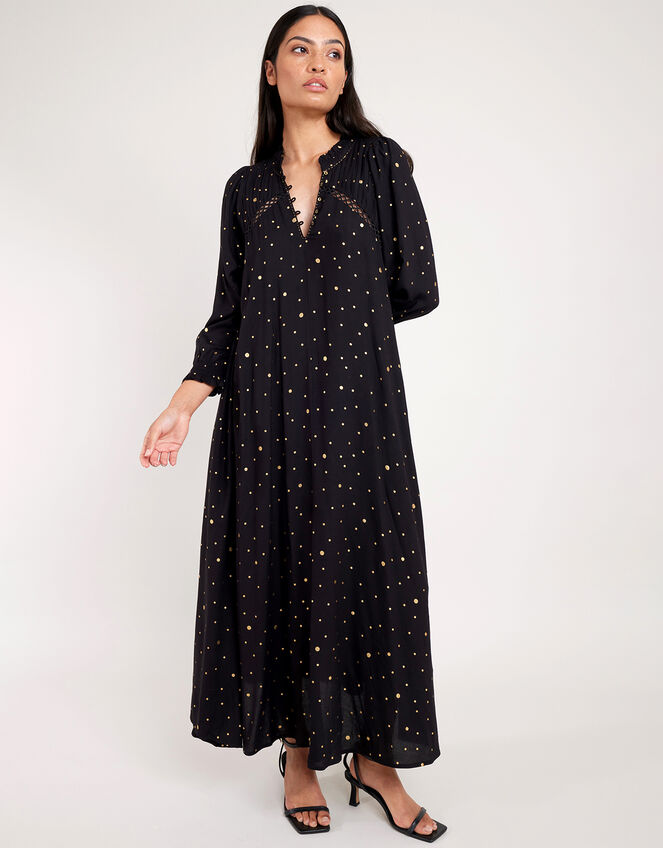 East Micah Foil Print Dress, Black (BLACK), large