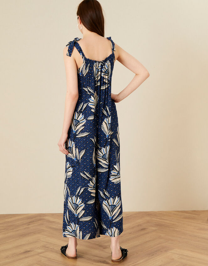 Zola Floral Wide Leg Jumpsuit, Blue (NAVY), large