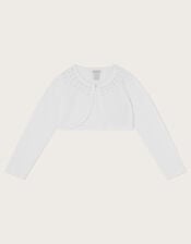 Niamh Pearl Embellished Cardigan, White (WHITE), large