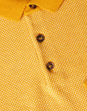 Mixed Knit Polo Sweatshirt, Yellow (MUSTARD), large