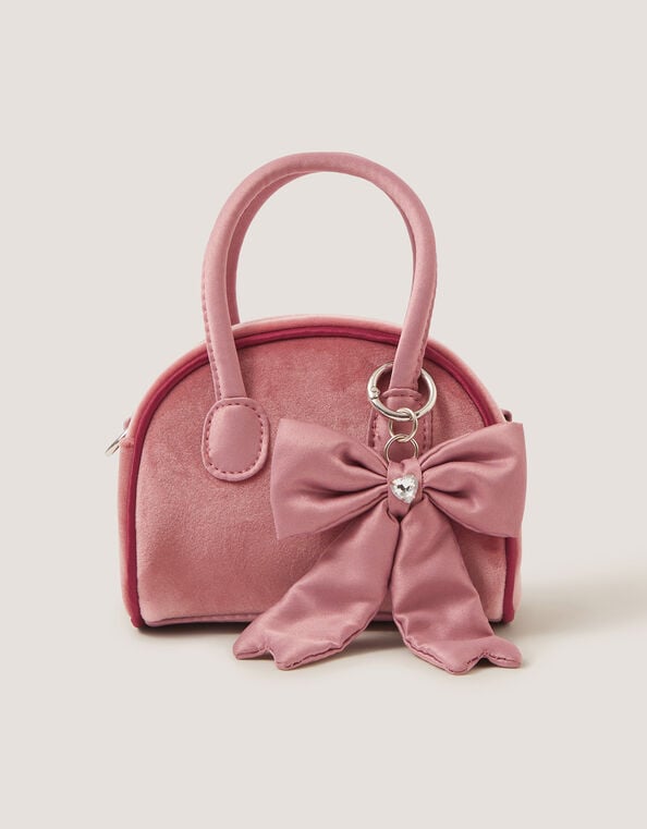 Lucy Bow Charm Velvet Bag, , large