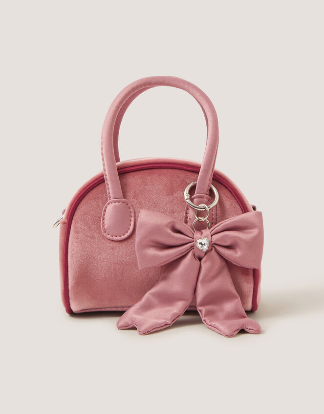 Lucy Bow Charm Velvet Bag, , large