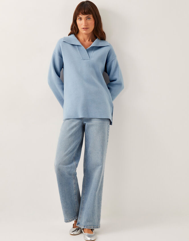 Cherry Collar Jumper, Blue (PALE BLUE), large