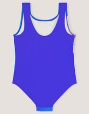 Sequin Flower Swimsuit , Blue (BLUE), large