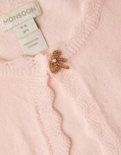 Maeve Bow Button Cardigan, Pink (PALE PINK), large