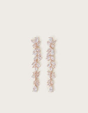 Diamante Leaf Drop Earrings, , large