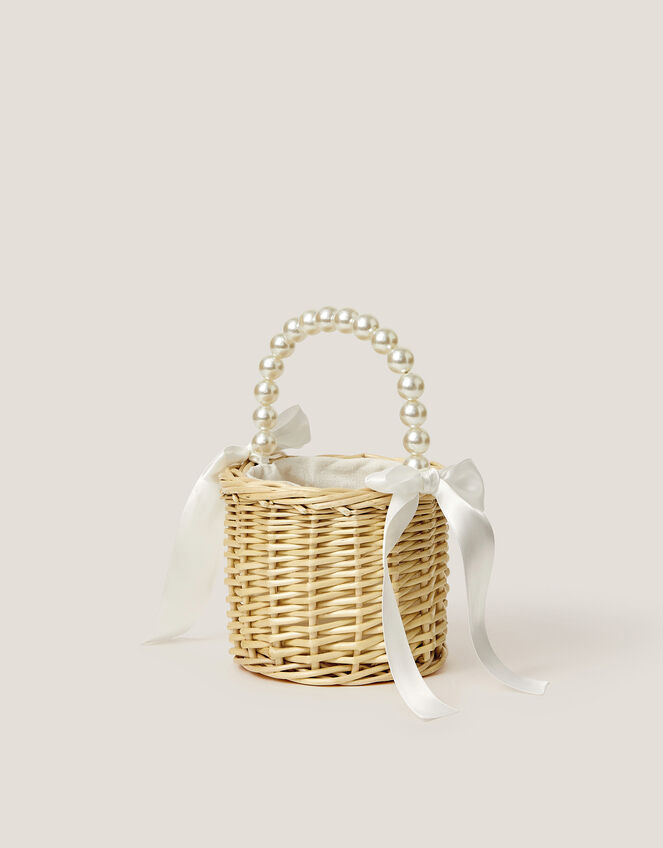 Flower Girl Wicker Basket, , large