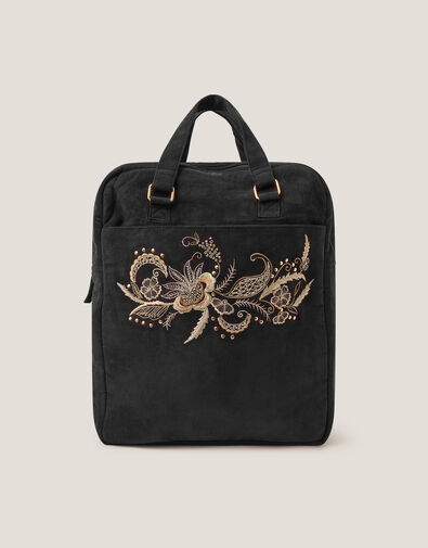Lily Embroidered Corduroy Backpack, , large