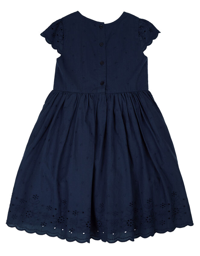 Frugi Serena Schiffli Dress, Yellow (MUSTARD), large