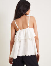 Aesha Frill Cami Top, White (WHITE), large