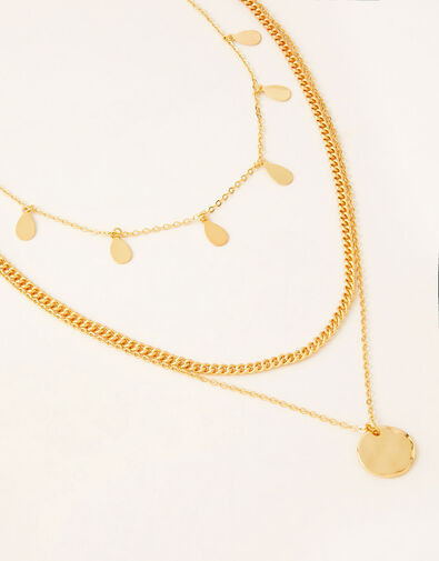 Gold-Plated Layered Necklace, , large