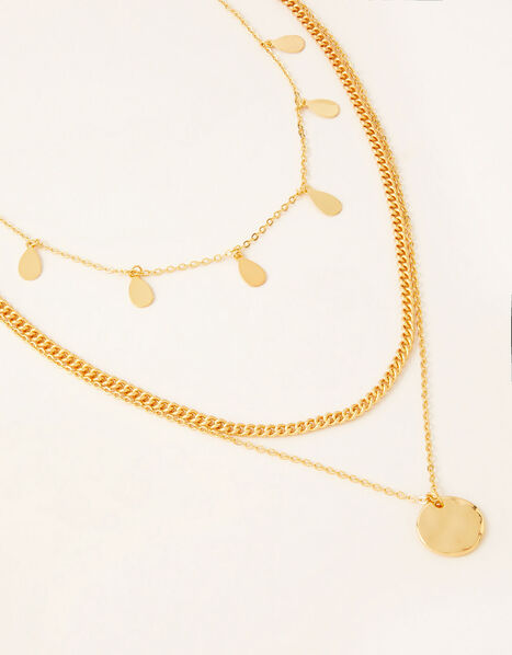 Gold-Plated Layered Necklace, , large