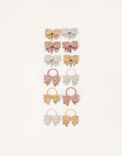 Glitter Bow Hair Accessory Set, , large