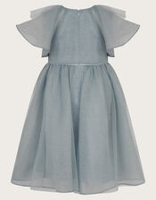 Eden Angel Sleeve Sequin Tulle Dess, Blue (BLUE), large