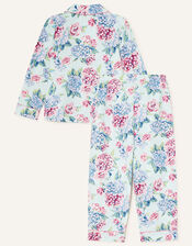 Elle Floral Pyjama Set, Blue (AQUA), large