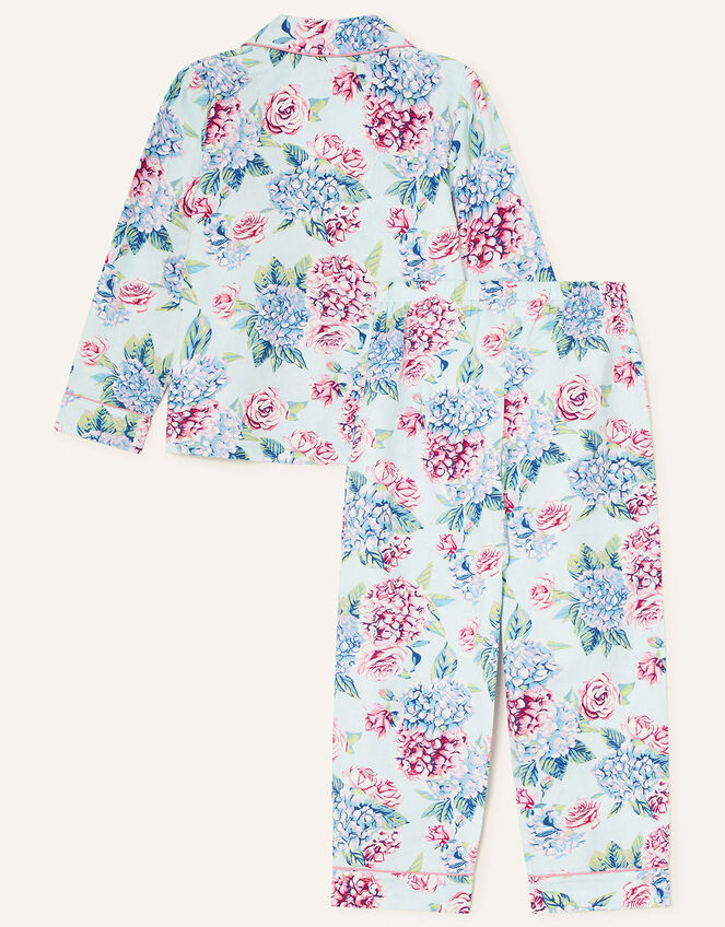 Elle Floral Pyjama Set, Blue (AQUA), large