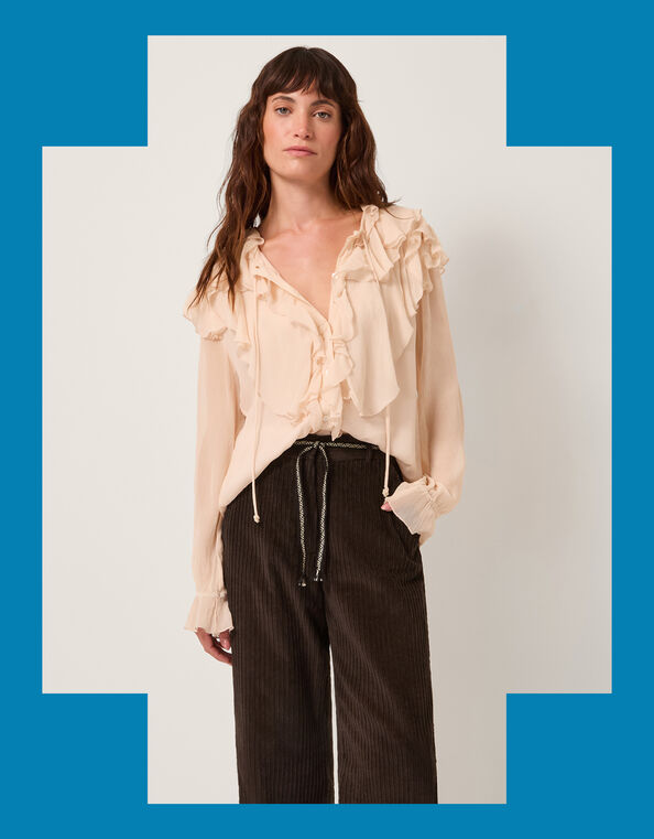 Moliin Angel Ruffle Blouse, Pink (PINK), large