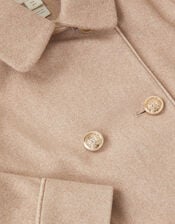 Double Breasted Collar Coat, Camel (OATMEAL), large