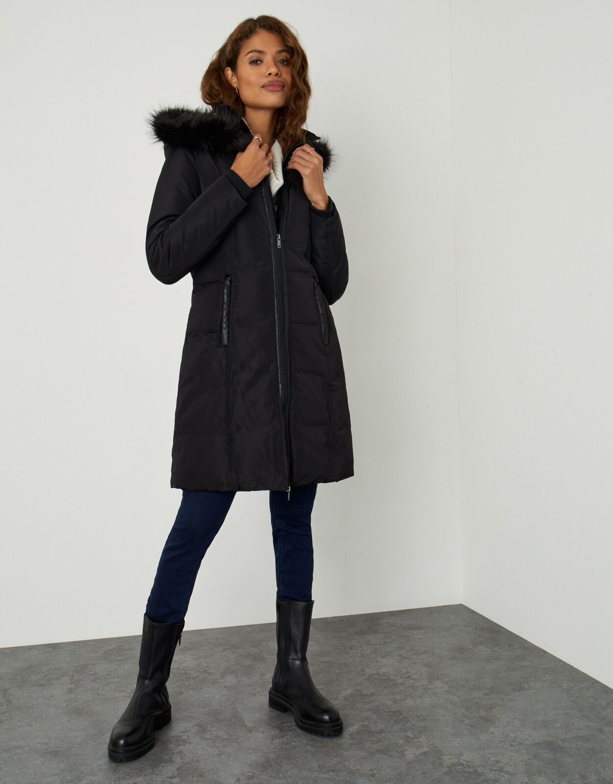 Phoenix Padded Coat Black Women s Coats Monsoon UK