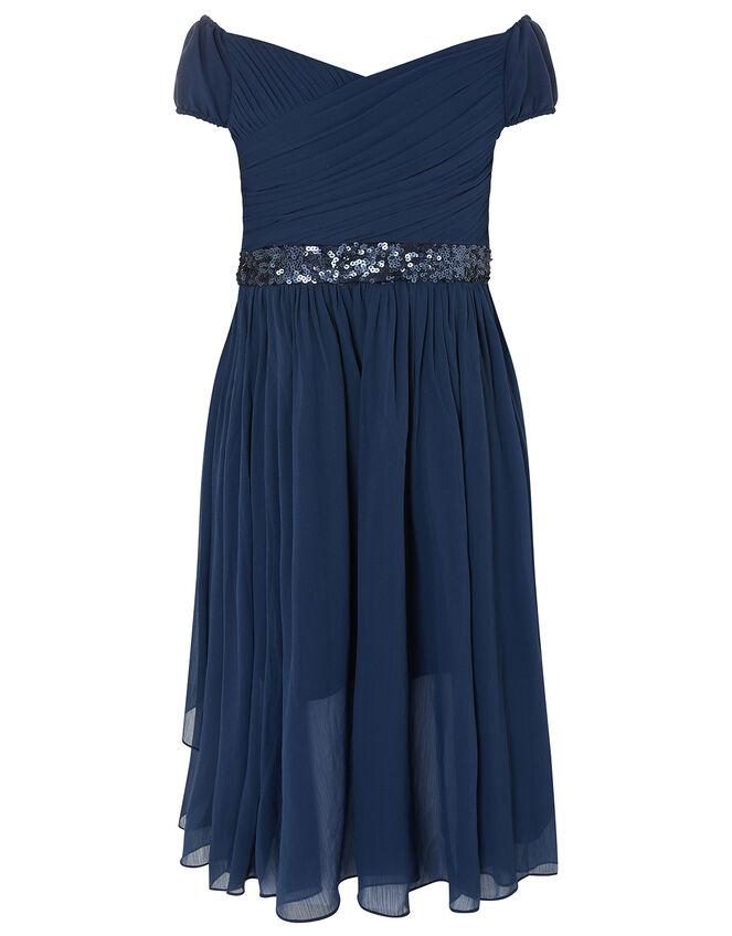 Abigail Bardot Prom Dress Blue