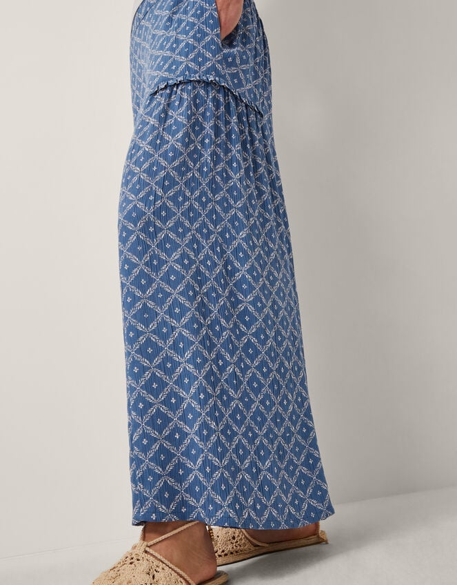 Rita Print Wide Leg Trousers, Blue (BLUE), large