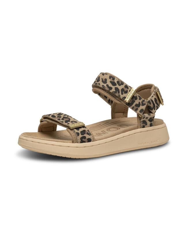 Woden Platform Sandals, Leopard (LEOPARD), large