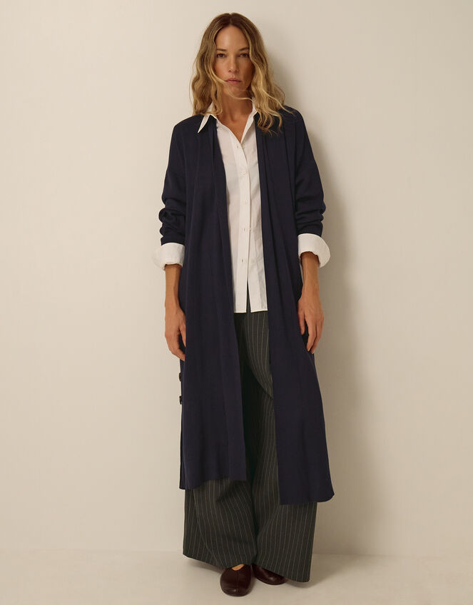 Sadie Knit Longline Cardigan, Blue (NAVY), large