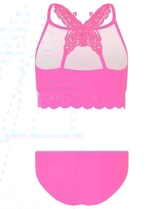 Butterfly Laser-Cut Bikini Set, Pink (PINK), large