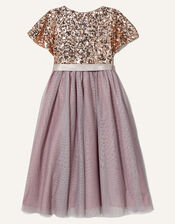 Truth Cape Sleeve Dress , Pink (DUSKY PINK), large
