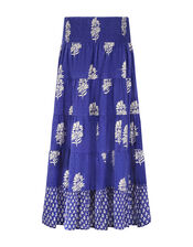 East Bohemian Print Dobby Skirt, Blue (BLUE), large