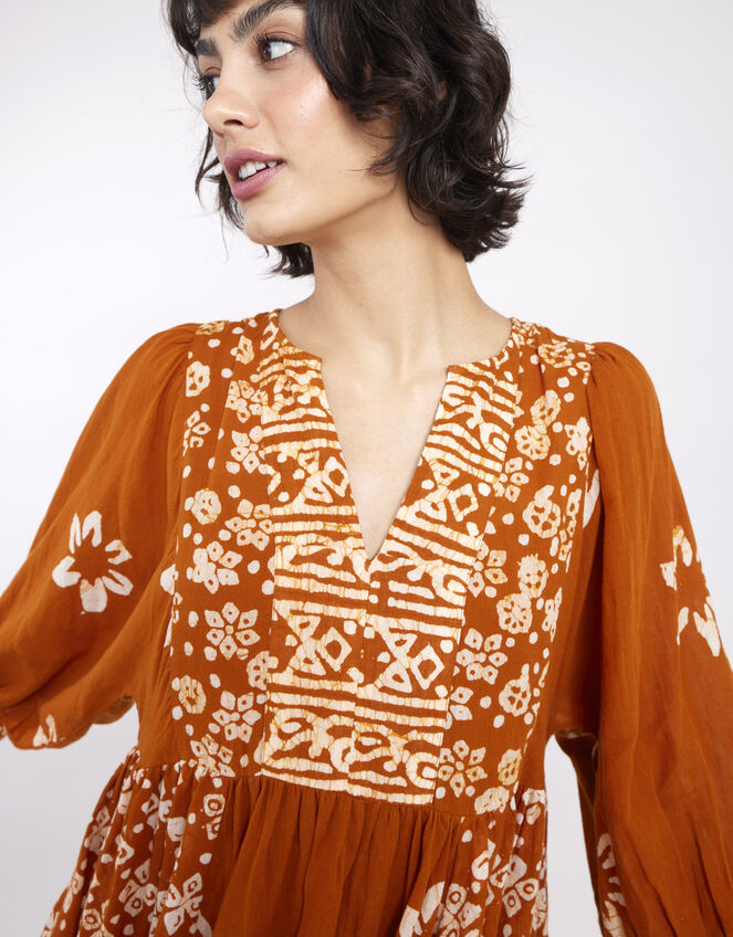 East Brielle Dye Print Dress, Yellow (OCHRE), large