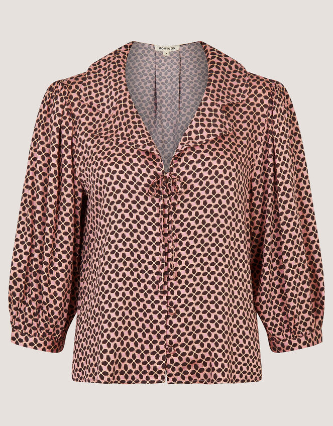 Netta Floral Print Blouse, Pink (PINK), large