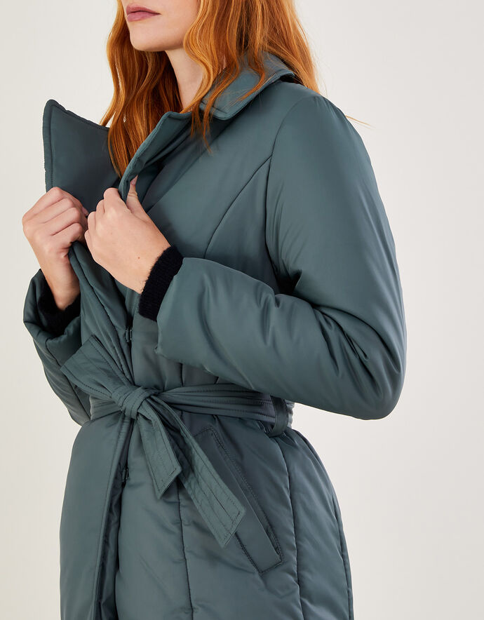 Nina Padded Trench Coat Green Women's Coats Monsoon UK.
