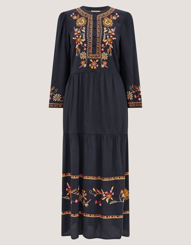 Lucie Floral Embroidered Midi Dress, Blue (NAVY), large