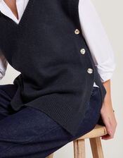 Billie Button Side Tabard, Blue (NAVY), large