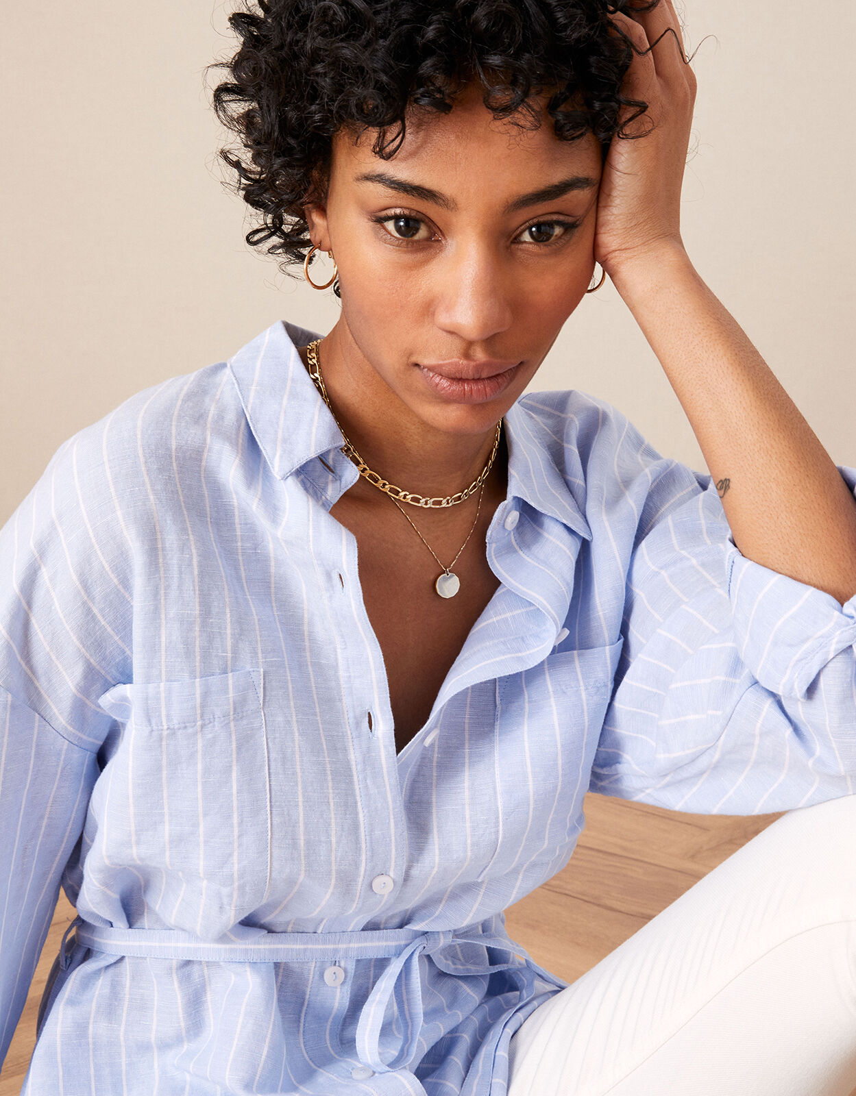 Linen longline shirt Clearance
