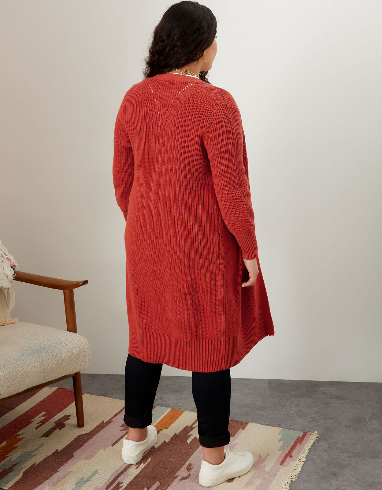 Rust store orange cardigan