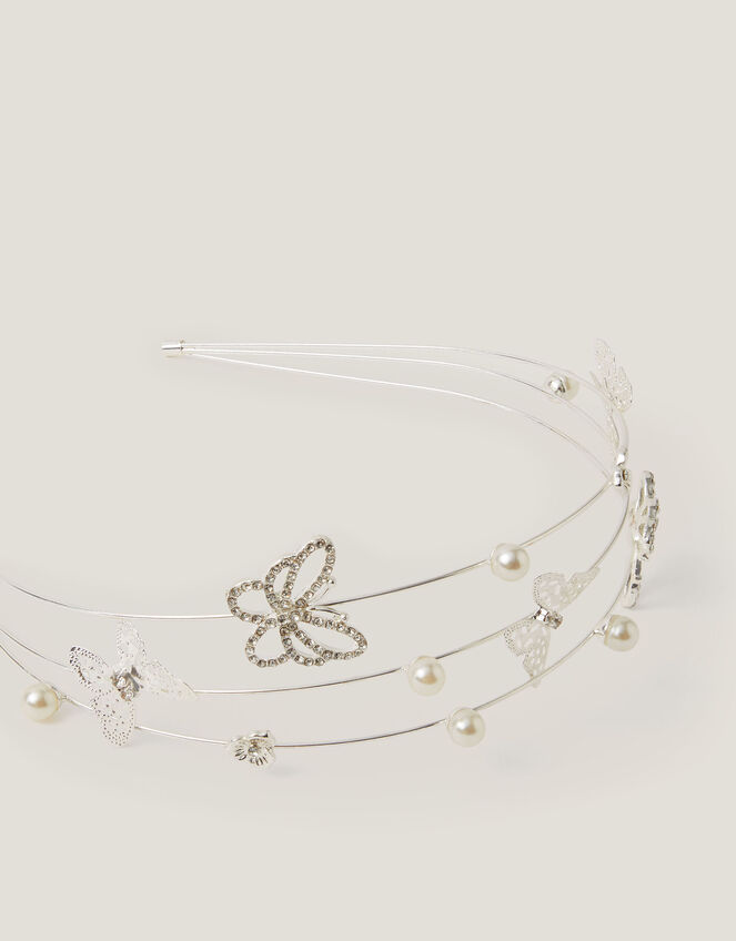 Butterfly Embellished Wire Headband, , large