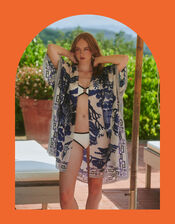 One Hundred Stars Giant Willow Print Kimono, Blue (BLUE), large