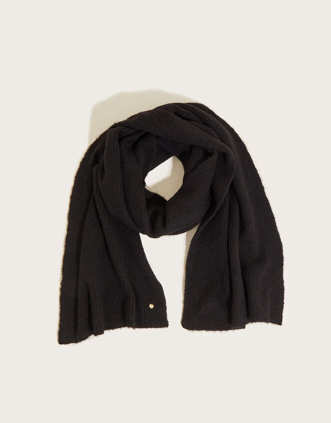 Super Soft Knit Scarf, Black (BLACK), large