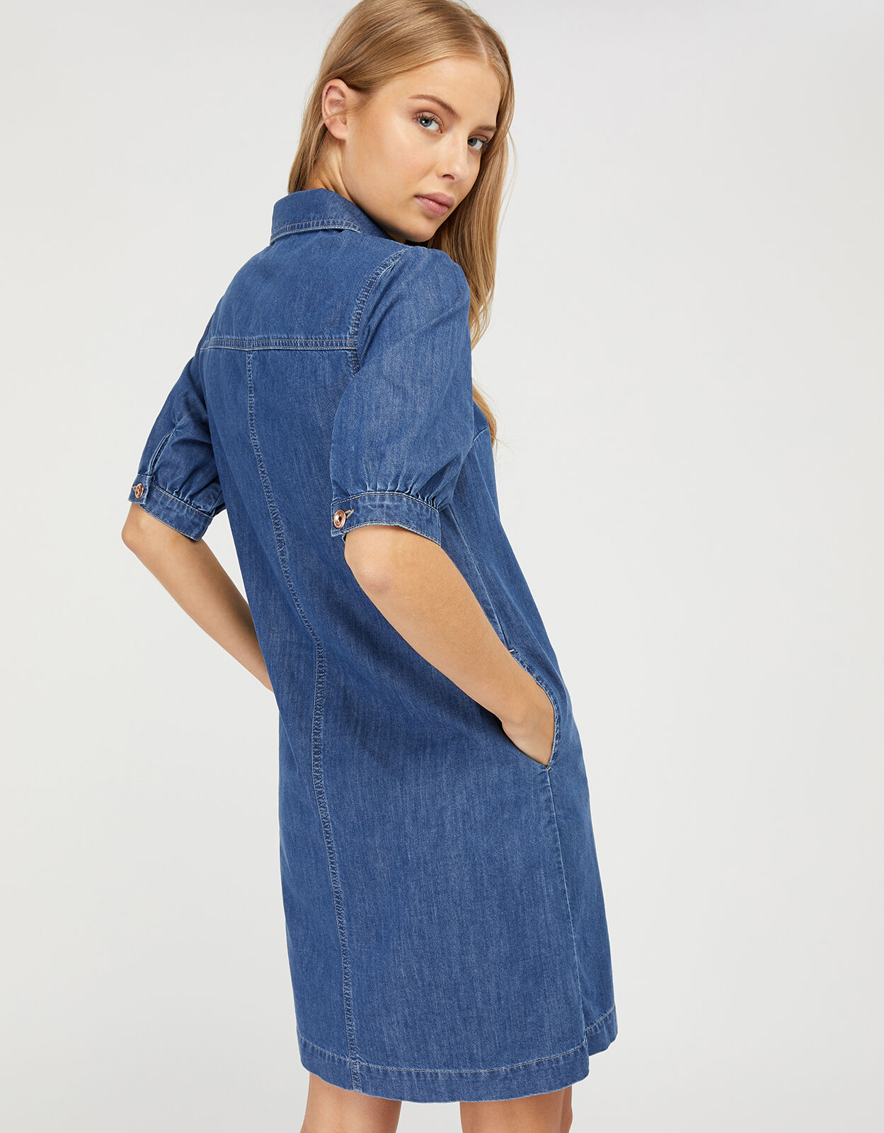 Monsoon blue eliza denim dress clearance