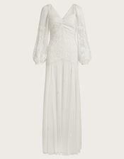 Josette Embellished Maxi Wedding Dress, Ivory (IVORY), large