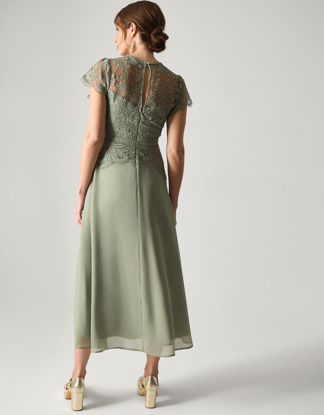 Monica Lace Midi Bridesmaid Dress Green