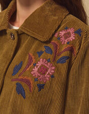East Lizzy Embroidered Corduroy Jacket, Green (OLIVE), large