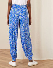 Paisley Print Hareem Trousers, Blue (BLUE), large