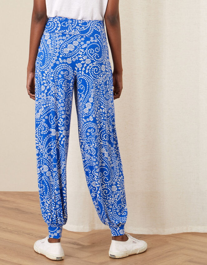 Paisley Print Hareem Trousers, Blue (BLUE), large